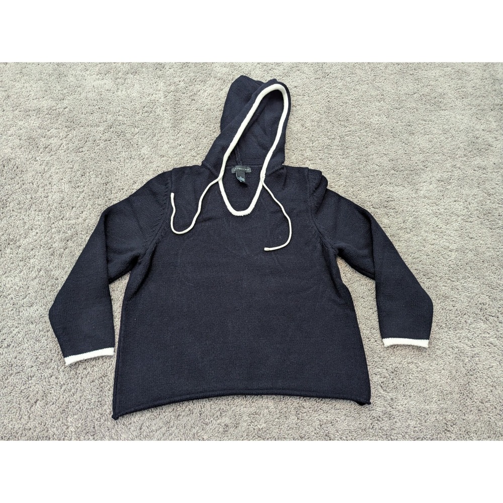 Joan Vass Pullover Womens Extra‎ Large Sweater Hoodie Drawstring Black